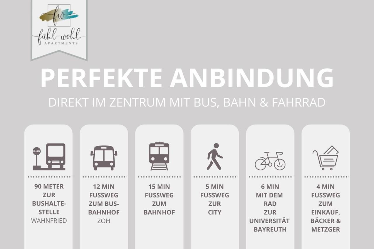 Apartment Wahnfried No5 - Zentrales Cityapartment Kueche Mit Duschbad - 300M Zur Fussgaengerzone Bayreuth Ngoại thất bức ảnh